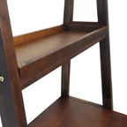 Scrivania a Scala in Legno Naturale con Ripiani, Marrone, 1 Posto, 173 cm