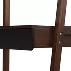 Scrivania a Scala in Legno Naturale con Ripiani, Marrone, 1 Posto, 173 cm