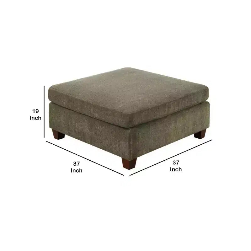 Pouf quadrato, marrone tortora, microfibra, 1 posto