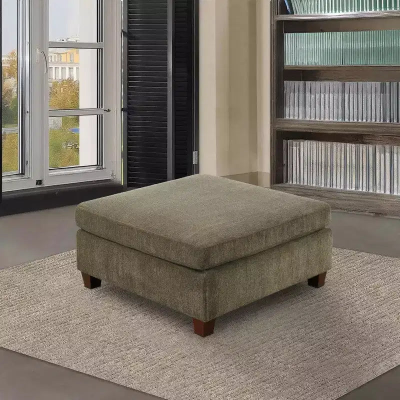 Pouf quadrato, marrone tortora, microfibra, 1 posto