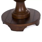 Tavolino d'appoggio rotondo marrone con piedistallo, 1 pezzo