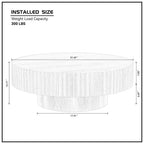 Tavolino rotondo scanalato da 31" con contenitore nascosto | Frassino / Nero / Noce | Base a piedistallo | Posti a sedere 1