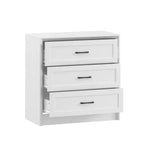 Comodino a 3 cassetti Marrone/Bianco, Singolo