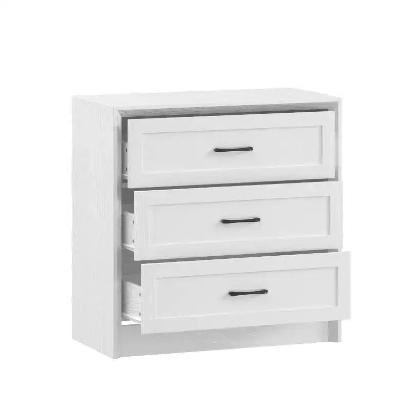 Comodino a 3 cassetti Marrone/Bianco, Singolo