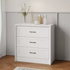 Comodino a 3 cassetti Marrone/Bianco, Singolo