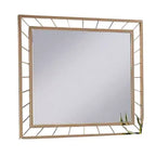 Specchio da parete con cornice in metallo dorato, rettangolare, 39"L x 35"A, 1 pezzo