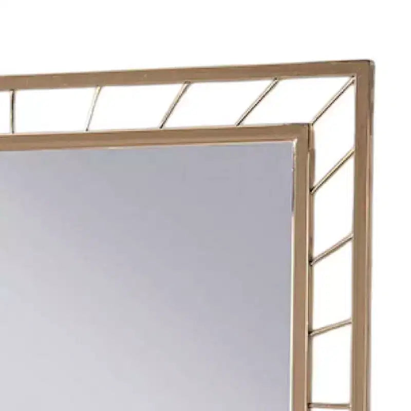 Specchio da parete con cornice in metallo dorato, rettangolare, 39"L x 35"A, 1 pezzo