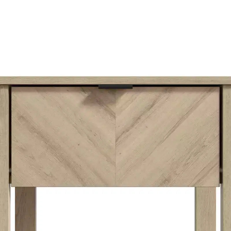 Comodino a 1 cassetto con ripiano aperto, Noce Ambra / Rovere Oslo, Montaggio da 1 persona