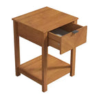 Comodino a 1 cassetto con ripiano aperto, Noce Ambra / Rovere Oslo, Montaggio da 1 persona