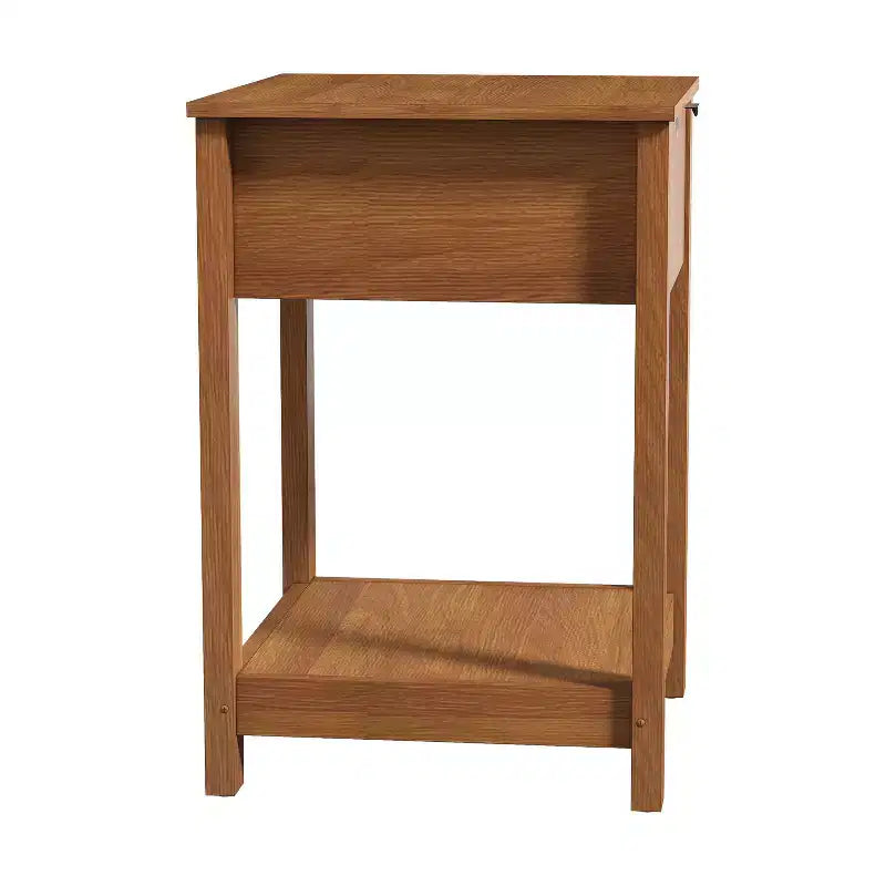 Comodino a 1 cassetto con ripiano aperto, Noce Ambra / Rovere Oslo, Montaggio da 1 persona
