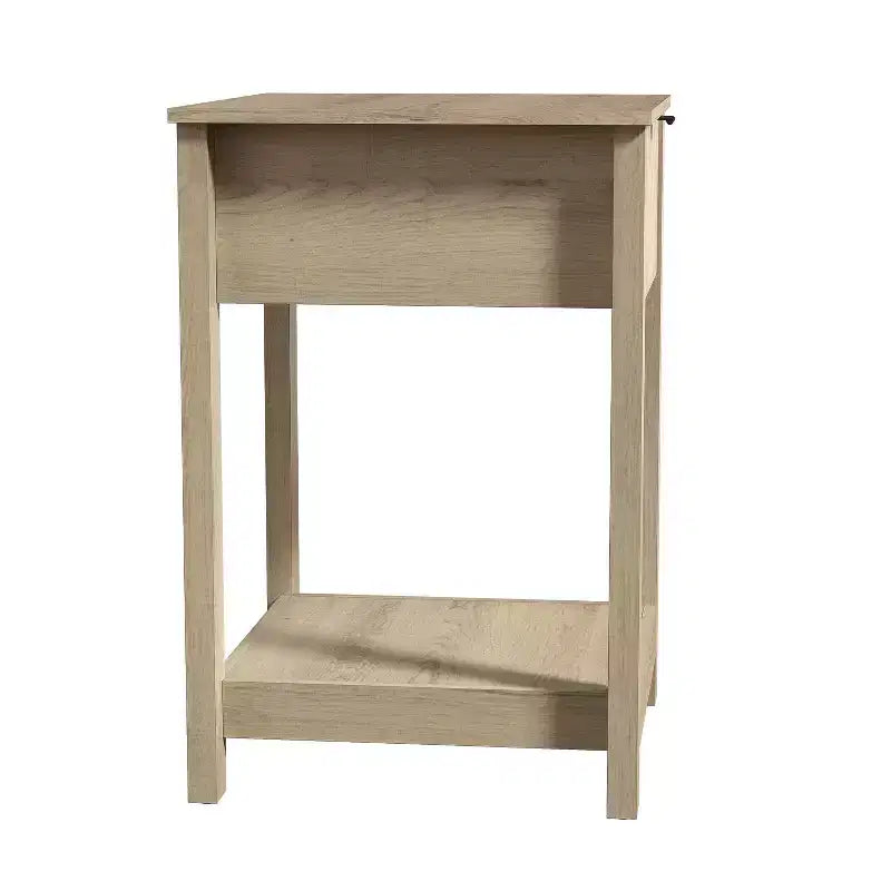 Comodino a 1 cassetto con ripiano aperto, Noce Ambra / Rovere Oslo, Montaggio da 1 persona