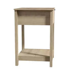 Comodino a 1 cassetto con ripiano aperto, Noce Ambra / Rovere Oslo, Montaggio da 1 persona