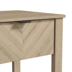 Comodino a 1 cassetto con ripiano aperto, Noce Ambra / Rovere Oslo, Montaggio da 1 persona