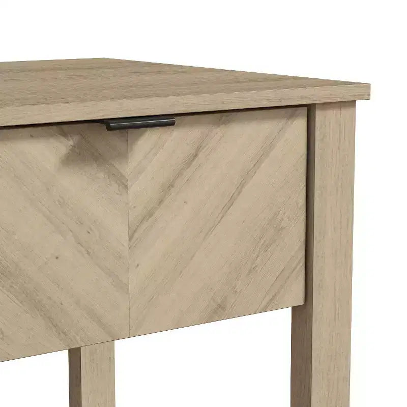 Comodino a 1 cassetto con ripiano aperto, Noce Ambra / Rovere Oslo, Montaggio da 1 persona