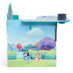 Scrivania e Sedia Blu da Cartone Animato per Bambini con Contenitore, 1 Posto