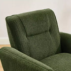 Poltrona in flanella jacquard color caramello/verde/bianco/giallo con gambe in legno, 1 posto