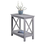 Tavolino in legno nero/grigio/bianco con ripiano, 1 pezzo