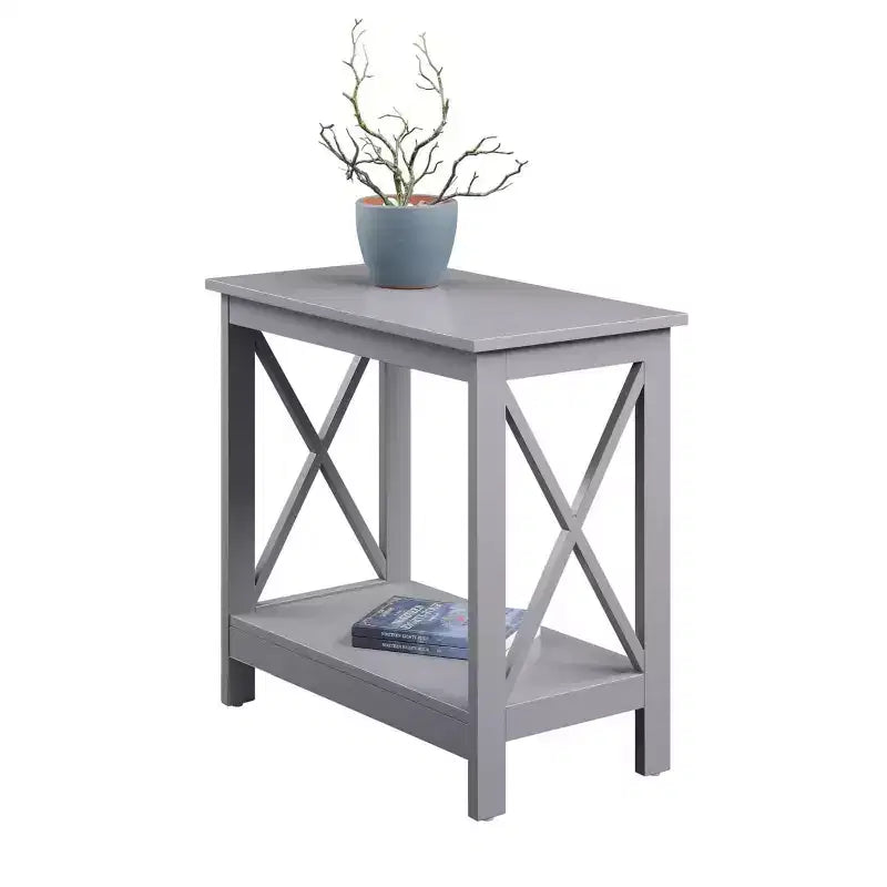 Tavolino in legno nero/grigio/bianco con ripiano, 1 pezzo