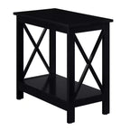 Tavolino in legno nero/grigio/bianco con ripiano, 1 pezzo