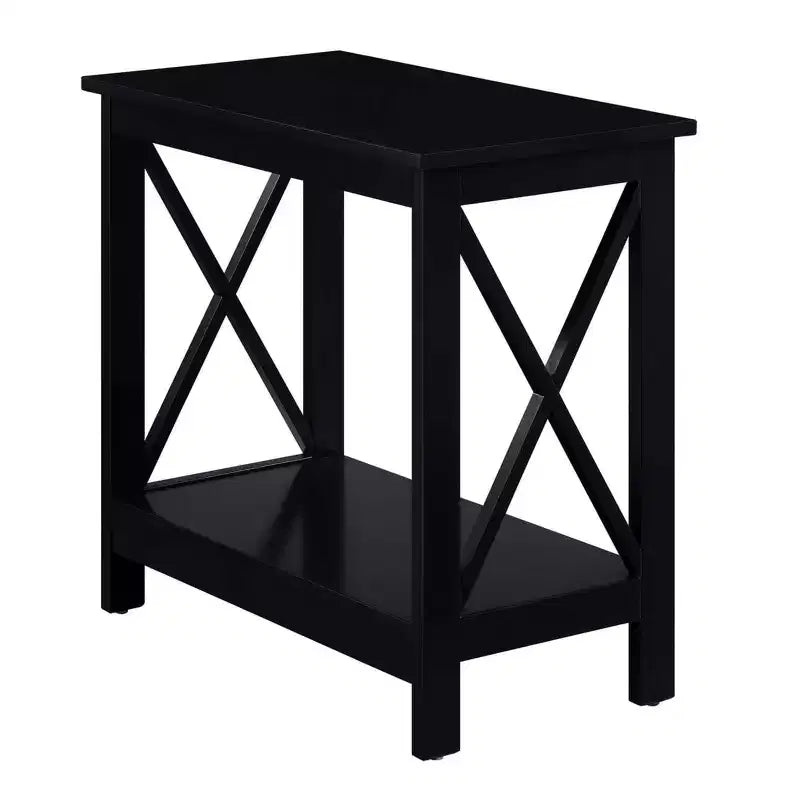 Tavolino in legno nero/grigio/bianco con ripiano, 1 pezzo