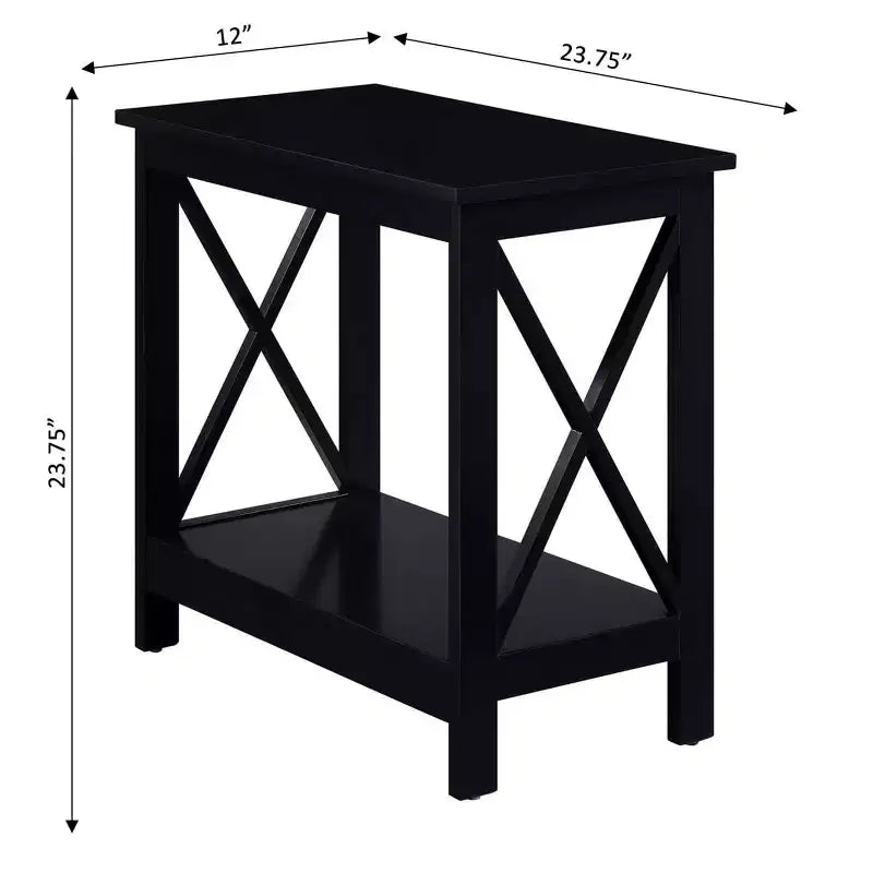 Tavolino in legno nero/grigio/bianco con ripiano, 1 pezzo
