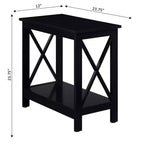 Tavolino in legno nero/grigio/bianco con ripiano, 1 pezzo
