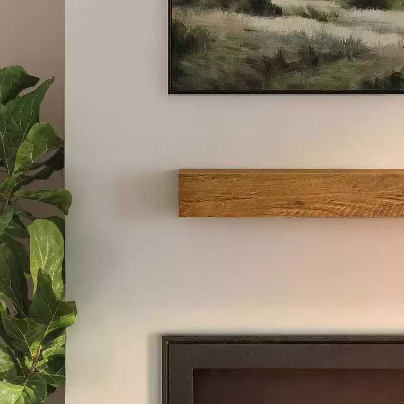 Mensola a parete in pino massiccio effetto legno grezzo/miele, 152 cm, installazione da 1 persona
