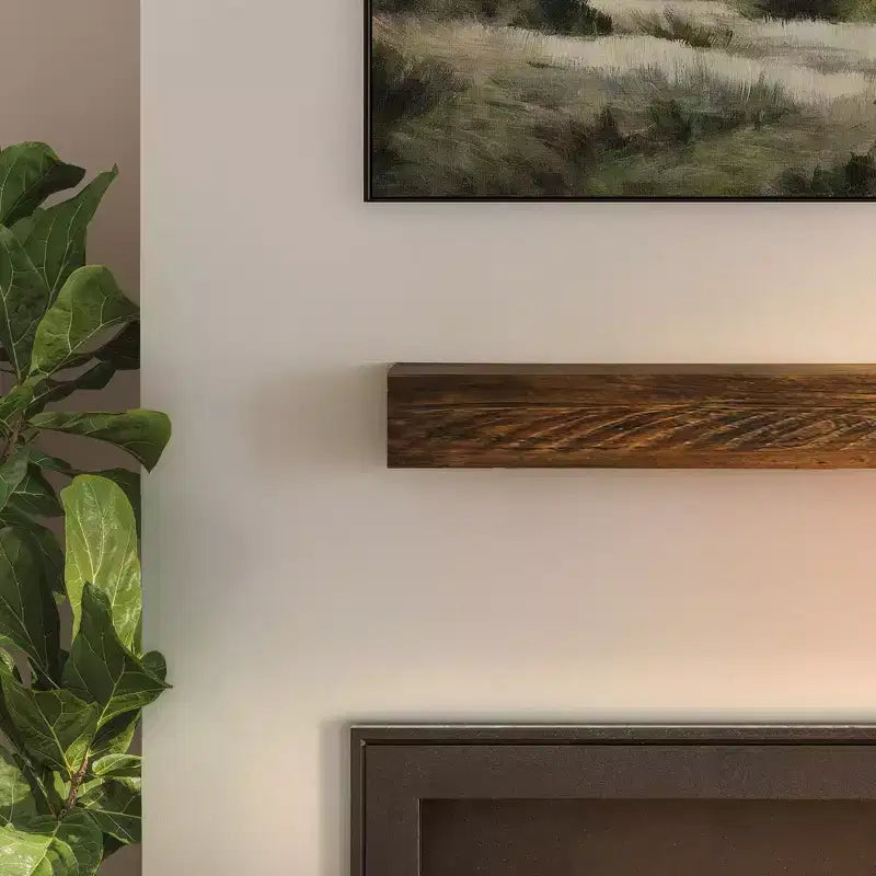 Mensola a parete in pino massiccio effetto legno grezzo/miele, 152 cm, installazione da 1 persona