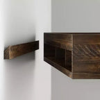 Mensola a parete in pino massiccio effetto legno grezzo/miele, 152 cm, installazione da 1 persona
