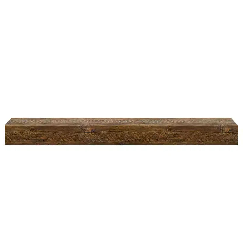 Mensola a parete in pino massiccio effetto legno grezzo/miele, 152 cm, installazione da 1 persona