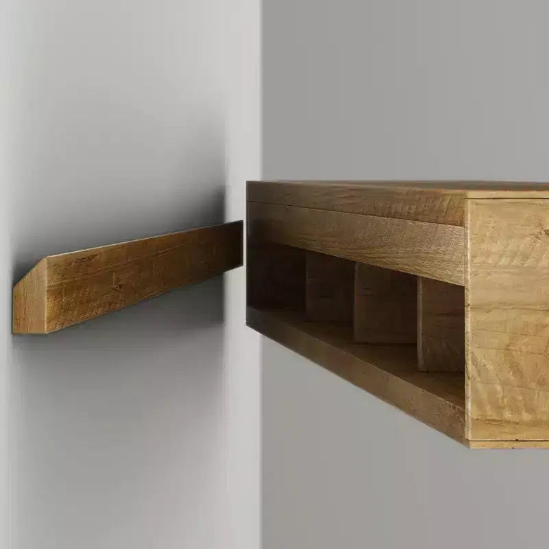 Mensola fluttuante e mensola per camino in legno rustico/miele, 72 pollici, installazione per 1 persona