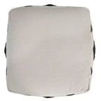 Pouf poggiapiedi quadrato in cotone bianco a motivi geometrici, 1 posto