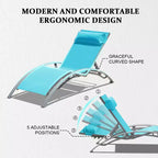 Chaise longue doppia da esterno regolabile blu/grigia, telaio in alluminio