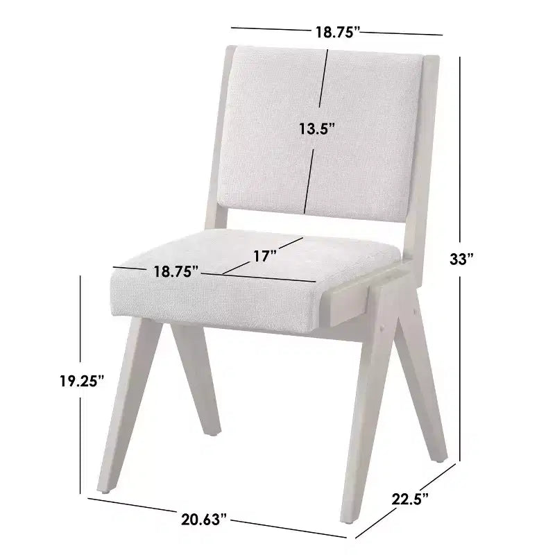 Sedia da pranzo senza braccioli di metà secolo, in rovere chiaro/beige, set da 2